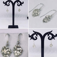 Solid silver kelp earrings