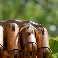 Stirling silver ring with solid silver heart
