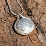 Fine silver double sided shell bead