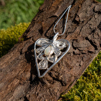 Large love heart & opal pendant