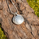 Fine silver double sided shell bead