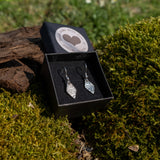Patterned diamond shaped earrings
