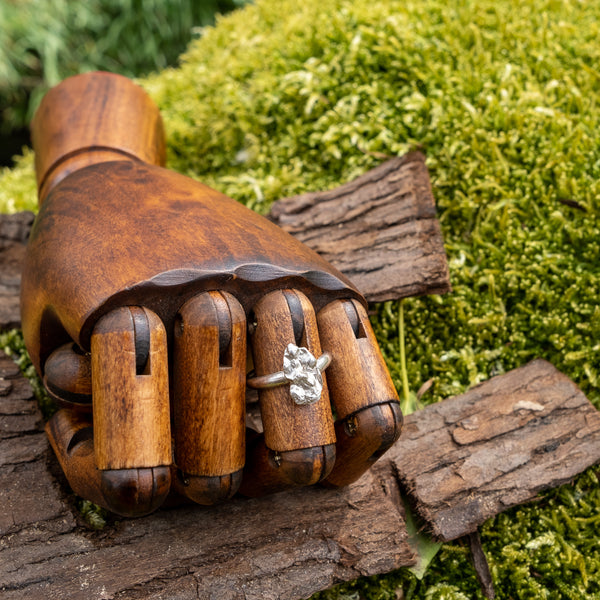 Solid silver & Stirling silver kelp ring